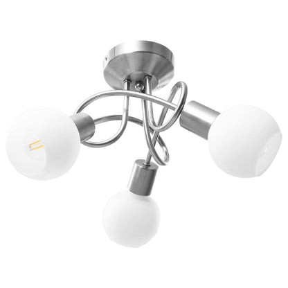 Plafondlamp Met Keramieken Bolvormige Kappen Voor 3Xe14 Wit