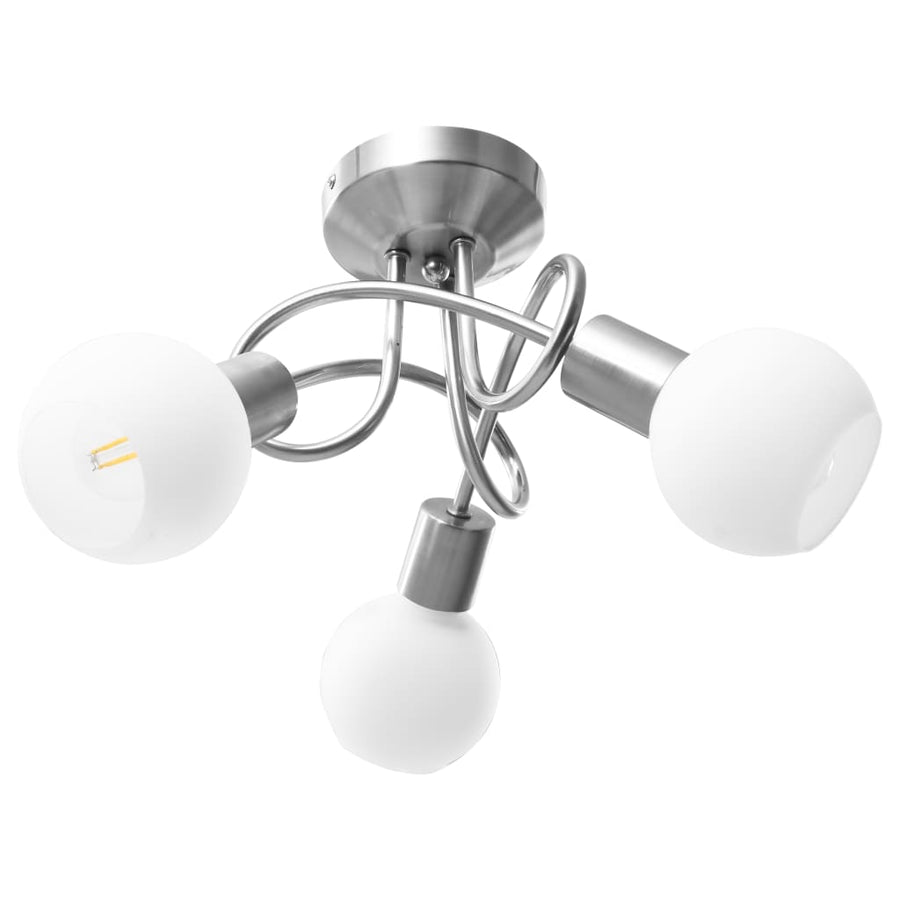 Plafondlamp Met Keramieken Bolvormige Kappen Voor 3Xe14 Wit