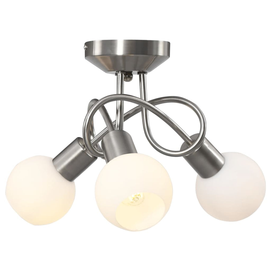 Plafondlamp Met Keramieken Bolvormige Kappen Voor 3Xe14 Wit