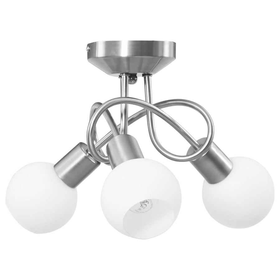 Plafondlamp Met Keramieken Bolvormige Kappen Voor 3Xe14 Wit