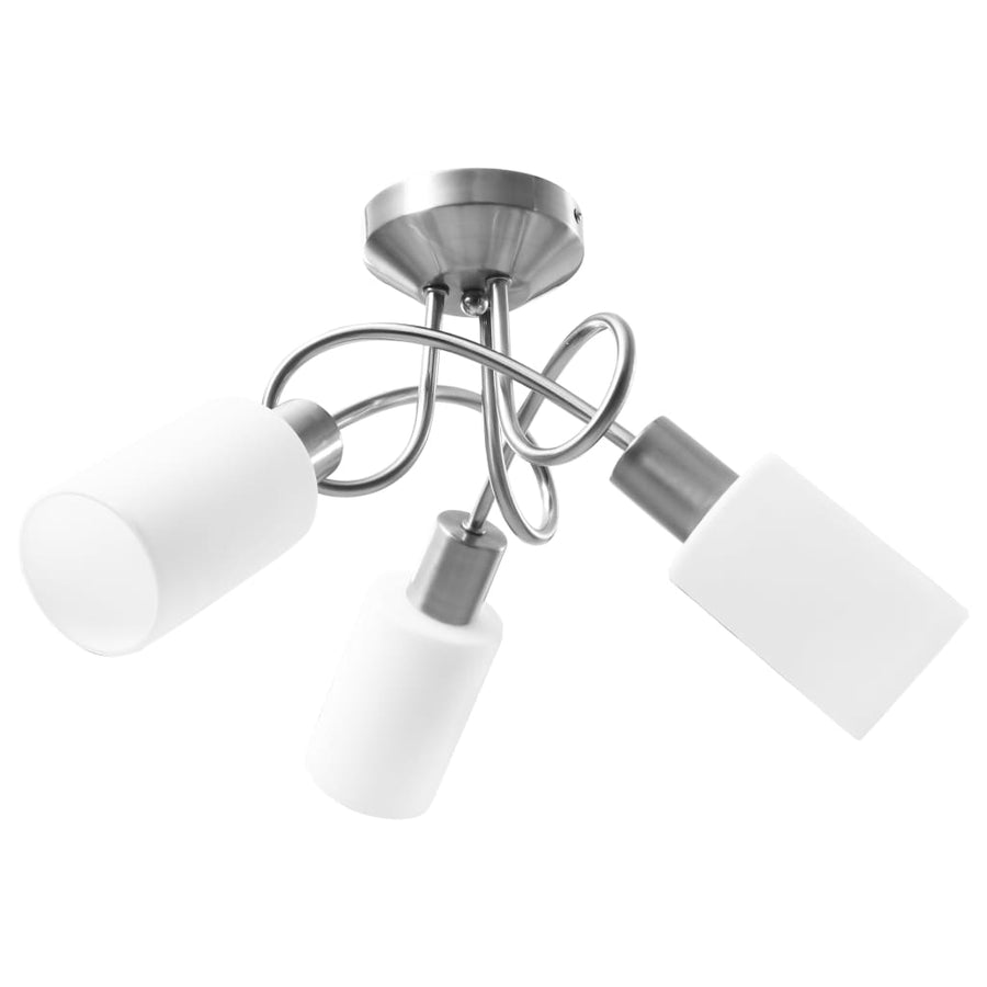 Plafondlamp Met Keramieke Cilindervormige Kappen 3Xe14 Wit