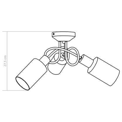 Plafondlamp Met Keramieke Cilindervormige Kappen 3Xe14 Wit