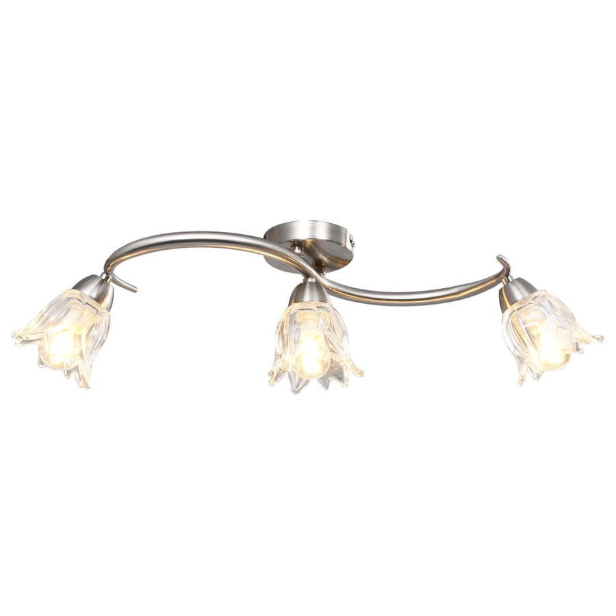 Plafondlamp Met Glazen Vormige Kappen 3Xe14 Transparant 3