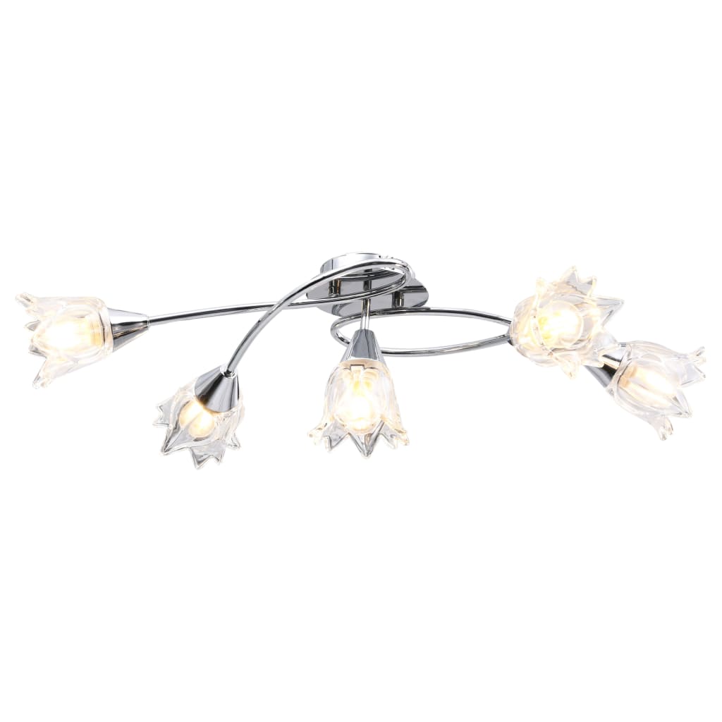 Plafondlamp Met Glazen Tulpvormige Kappen 5Xe14 Transparant