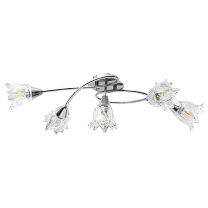 Plafondlamp Met Glazen Tulpvormige Kappen 5Xe14 Transparant
