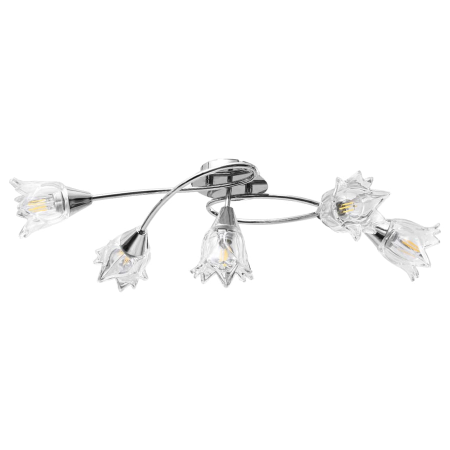 Plafondlamp Met Glazen Tulpvormige Kappen 5Xe14 Transparant
