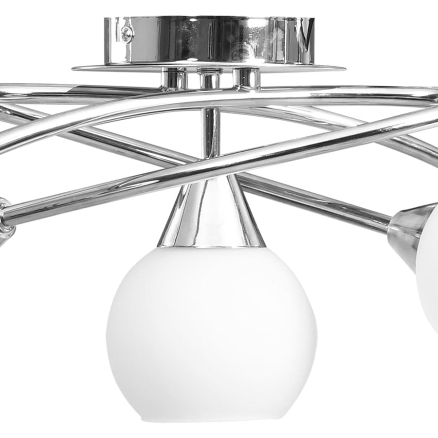 Plafondlamp Met Keramieken Bolvormige Kappen Voor 5Xe14 Wit