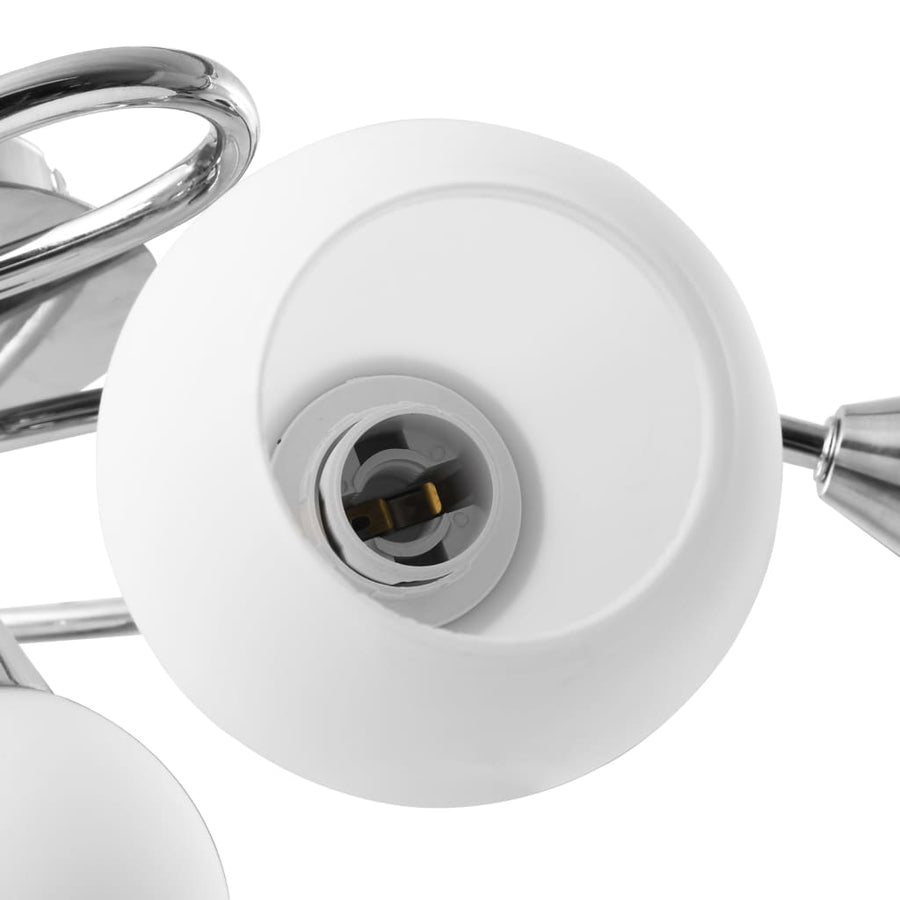 Plafondlamp Met Keramieken Bolvormige Kappen Voor 5Xe14 Wit