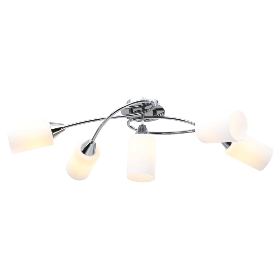 Plafondlamp Met Keramieken Cilindervormige Kappen 5Xe14 Wit
