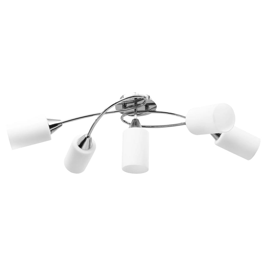 Plafondlamp Met Keramieken Cilindervormige Kappen 5Xe14 Wit
