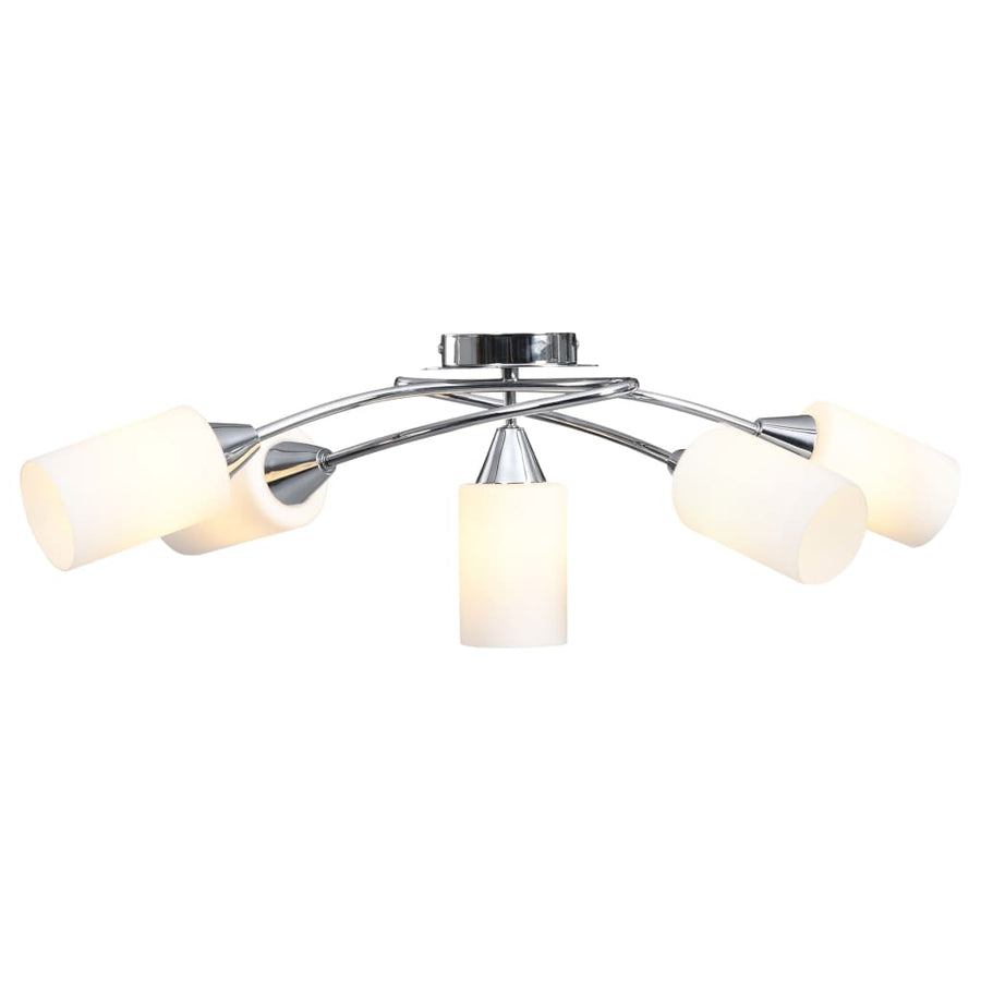 Plafondlamp Met Keramieken Cilindervormige Kappen 5Xe14 Wit