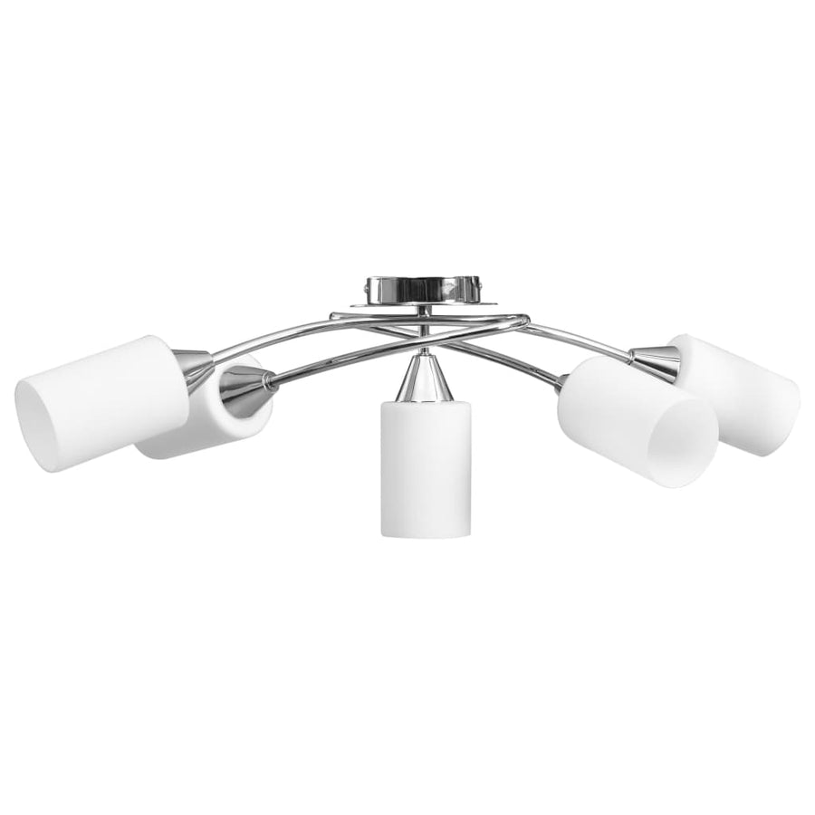 Plafondlamp Met Keramieken Cilindervormige Kappen 5Xe14 Wit