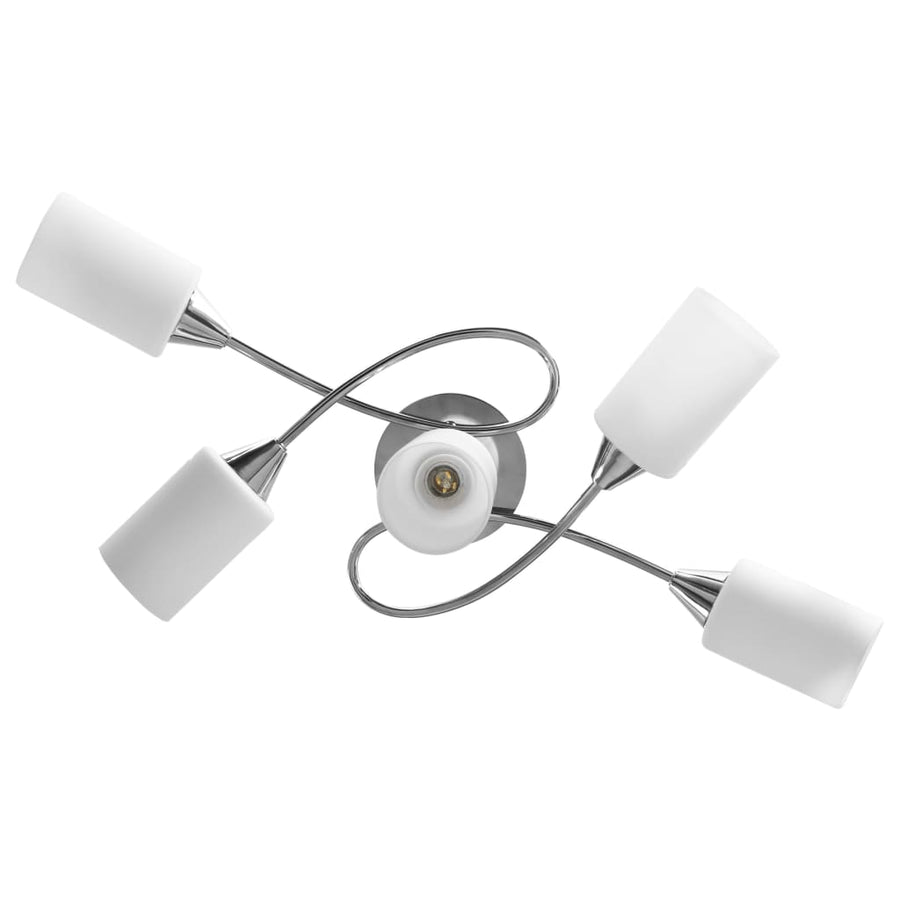 Plafondlamp Met Keramieken Cilindervormige Kappen 5Xe14 Wit