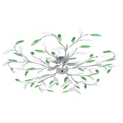 Plafondlamp groen acryl kristal 5xE14