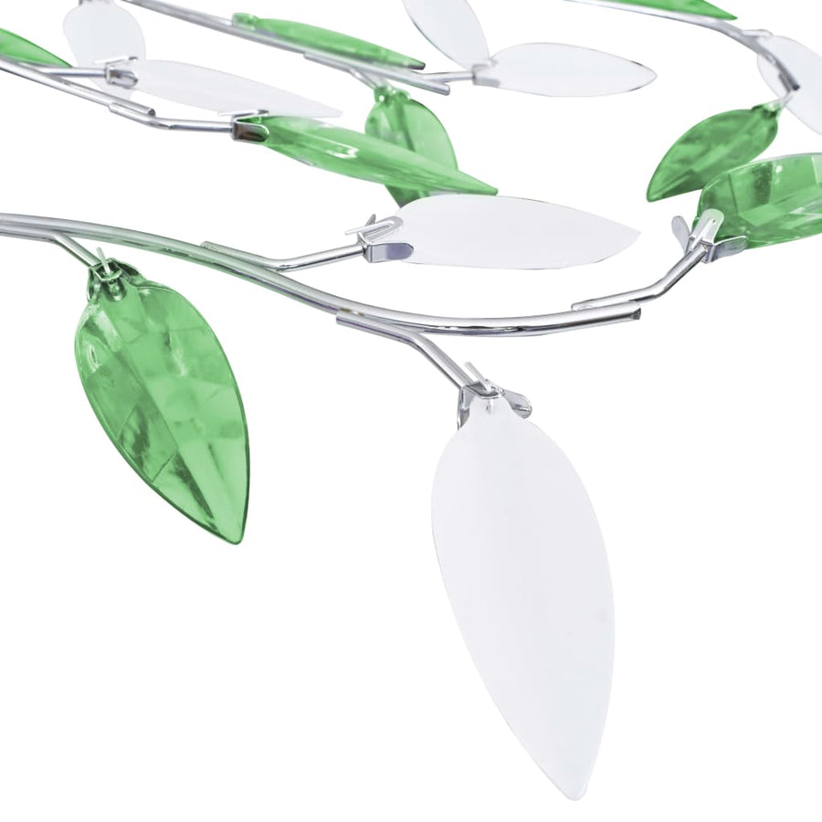 Plafondlamp Met Acryl Kristallen Bladarmen Voor 5Xe14 Groen