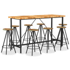 9-piece Bar Set Solid Acacia Wood and Solid Reclaimed Wood