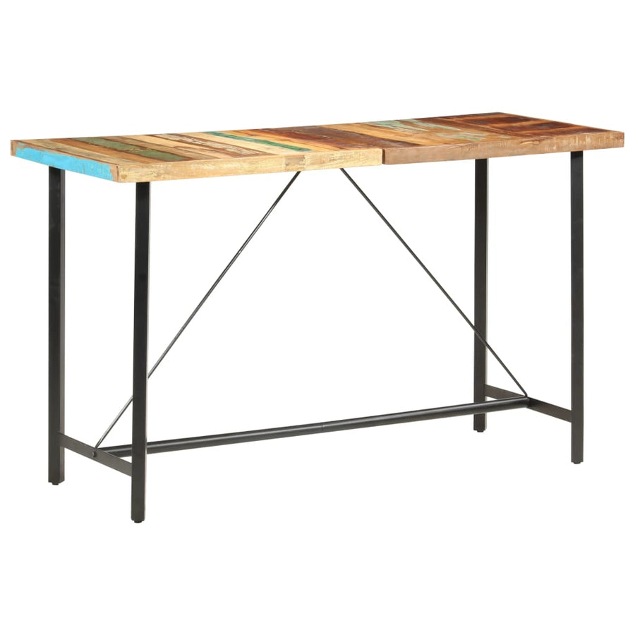 -Delige Barset En Echt Leer massief gerecycled hout