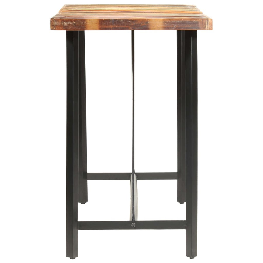 -Delige Barset En Echt Leer massief gerecycled hout