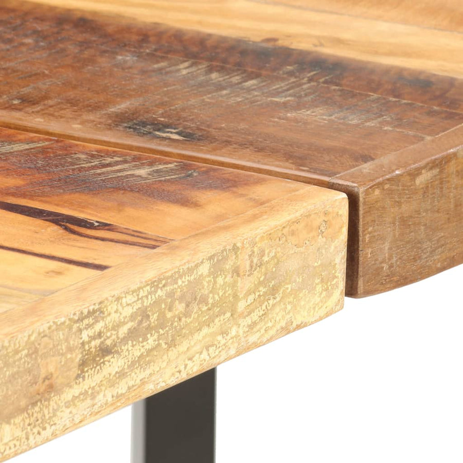-Delige Barset En Echt Leer massief gerecycled hout