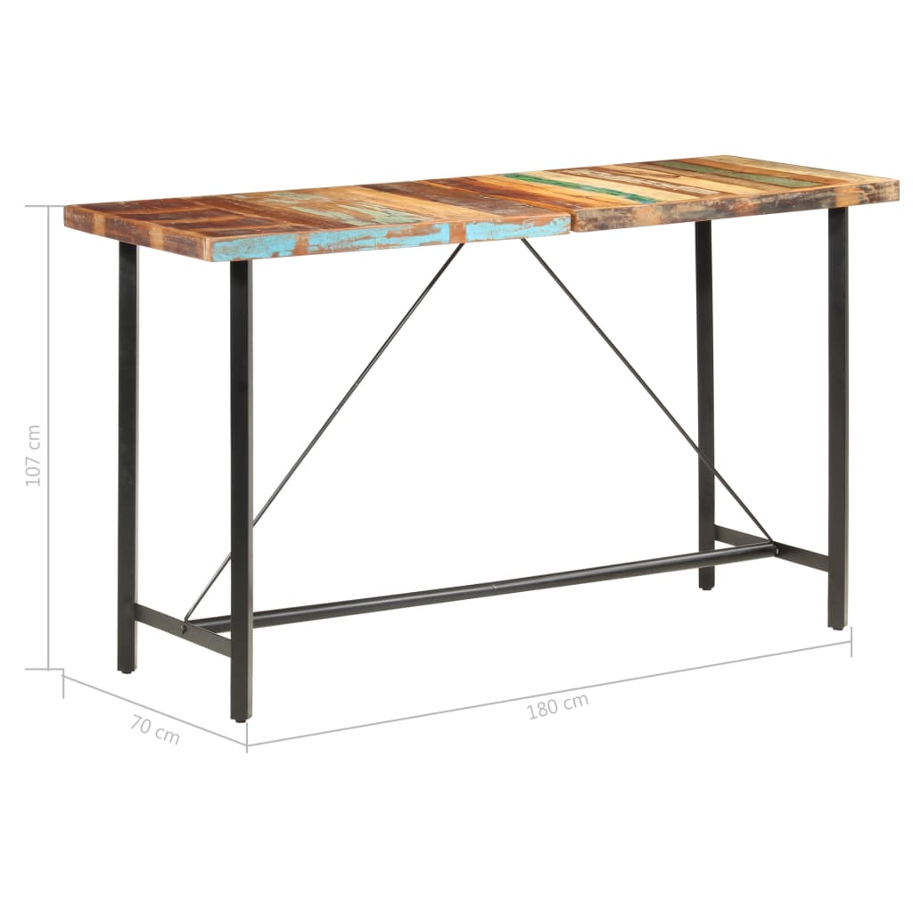-Delige Barset massief gerecycled hout