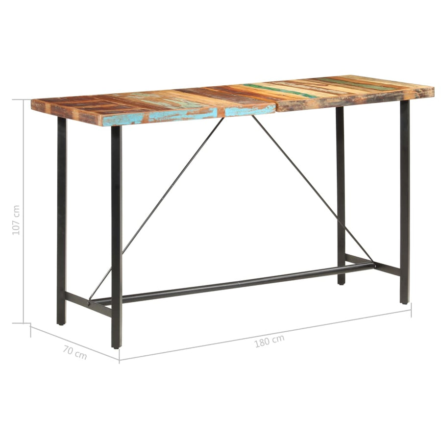 -Delige Barset massief gerecycled hout