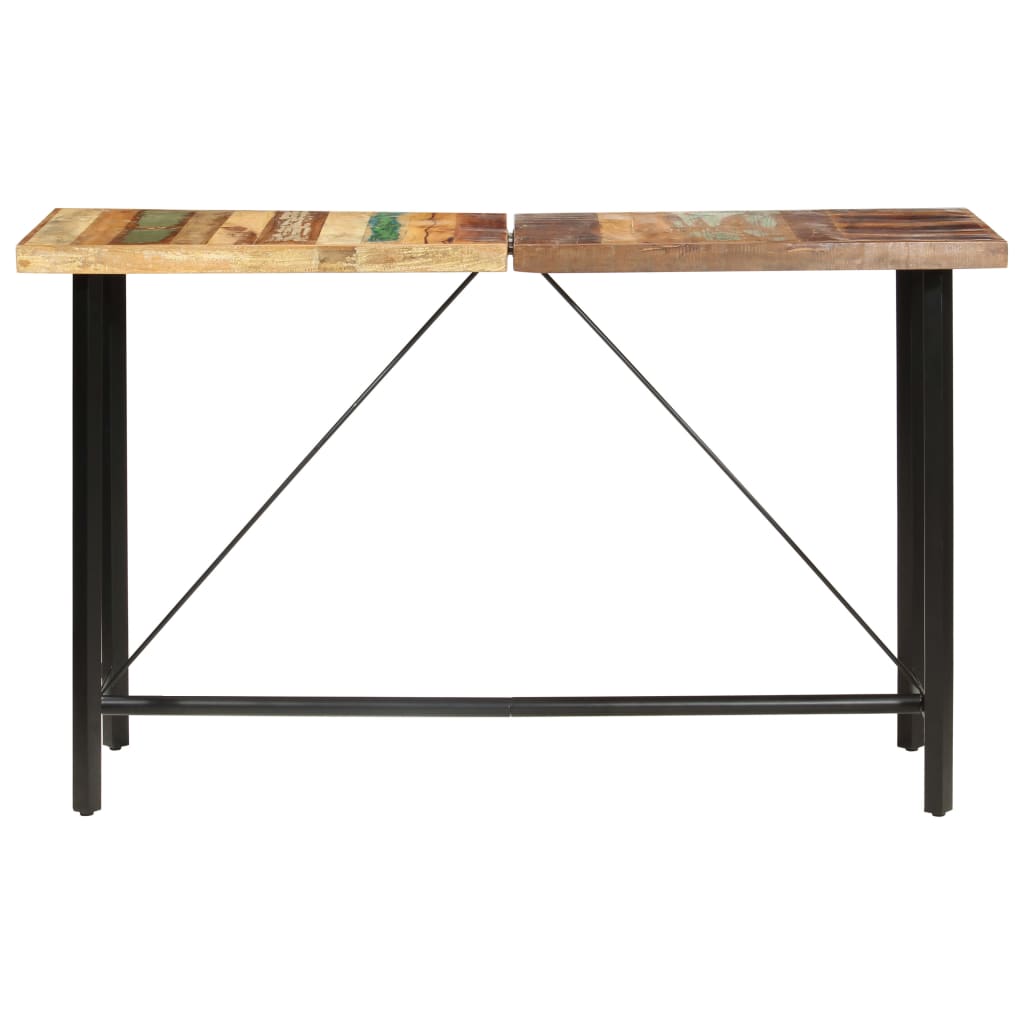 -Delige Barset , Echt Leer En Canvas massief gerecycled hout