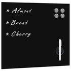 Magneetbord glas 40x40 cm zwart wandmontage