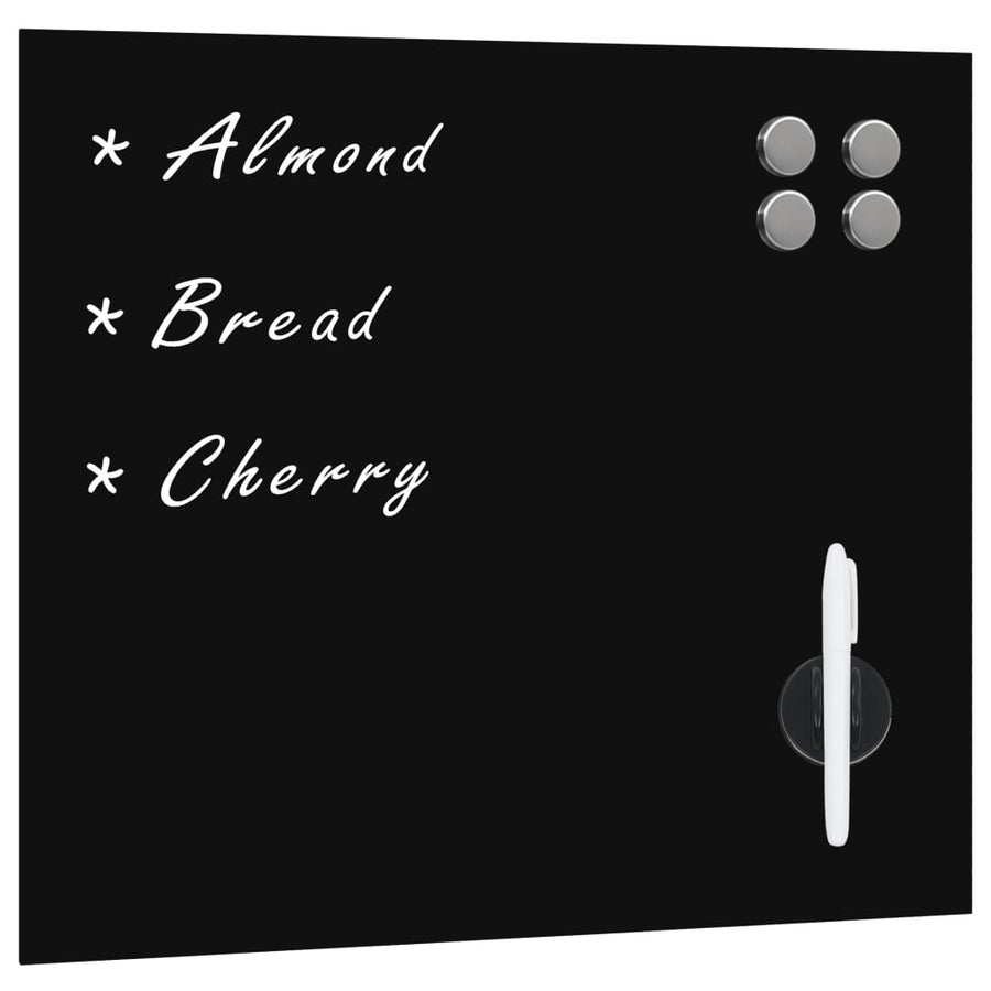 Magneetbord Voor Aan De Wand 40X40 Cm Glas 40 x 40 cm Zwart met accessoires