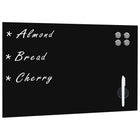 Magneetbord glas 50x30 cm zwart wandmontage