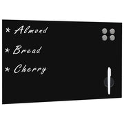 Magneetbord glas 50x30 cm zwart wandmontage