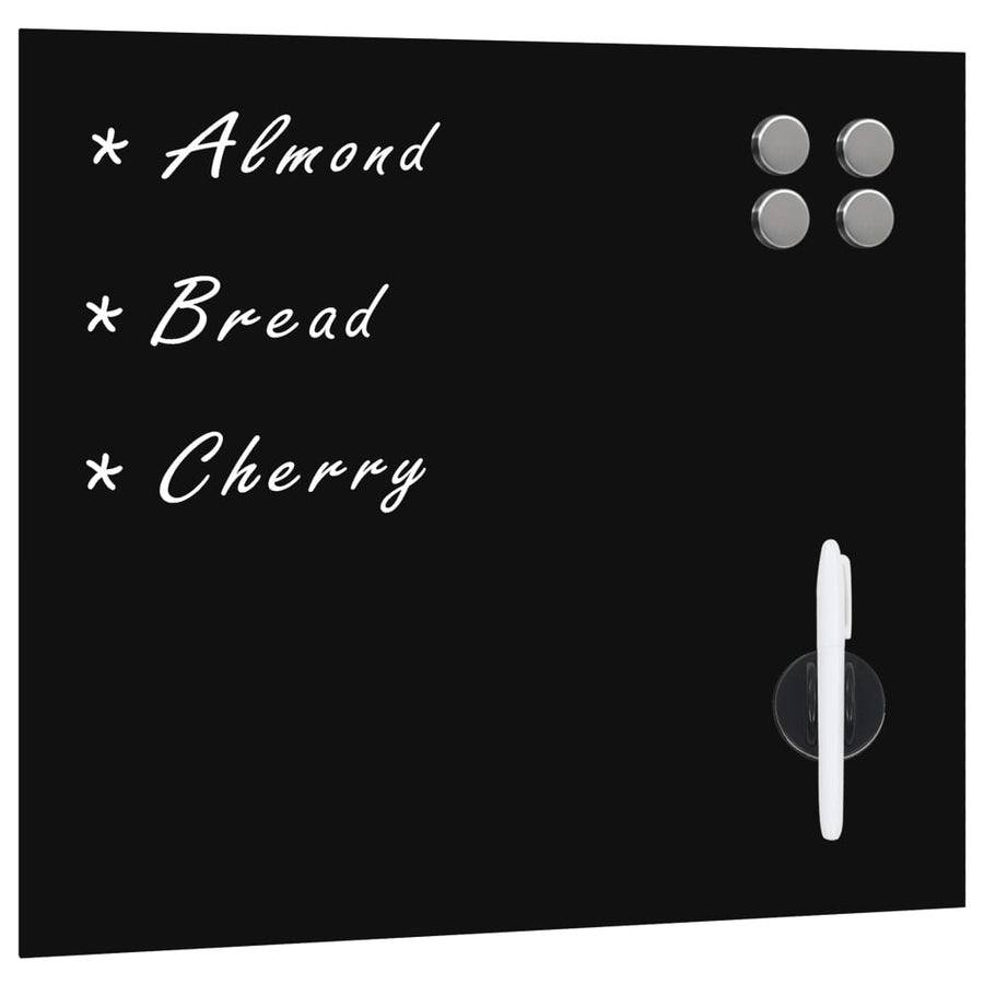 Magneetbord Voor Aan De Wand 60X60 Cm Glas 60 x 60 cm Zwart met accessoires