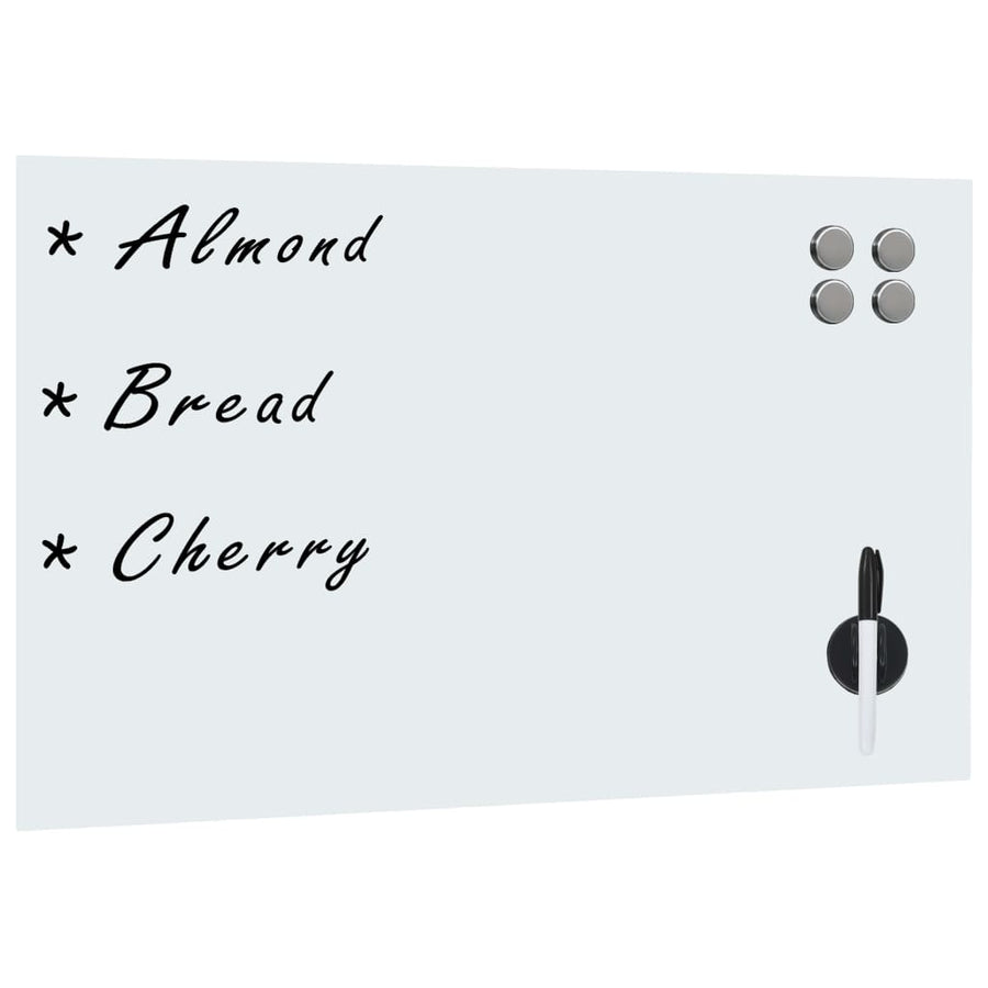 Magneetbord Wandmontage 50X30 Cm Glas 50 x 30 cm Wit met accessoires