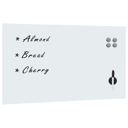 Magneetbord Wandmontage 120X60 Cm Glas 120 x 60 cm Wit met accessoires