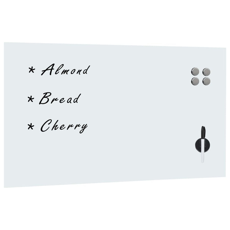 Magneetbord Wandmontage 120X60 Cm Glas 120 x 60 cm Wit met accessoires