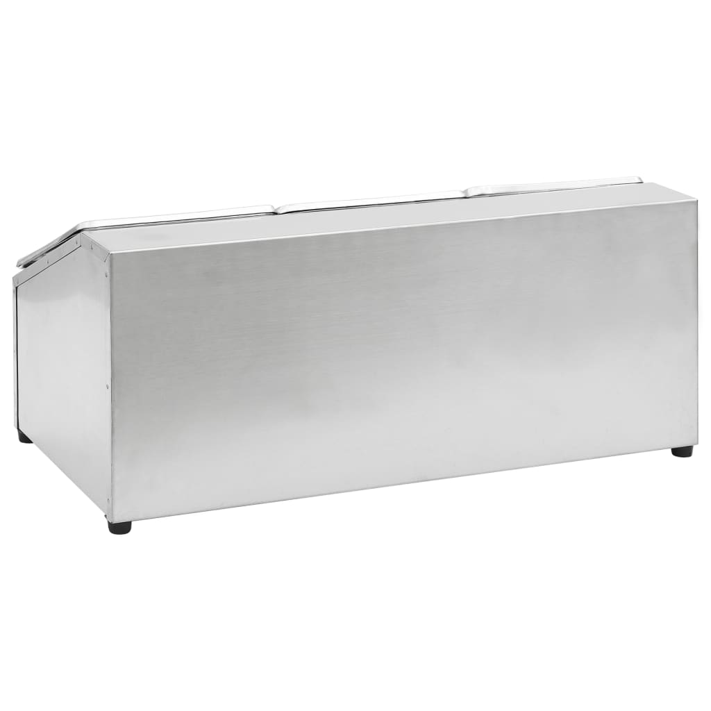 Gastronormbakkenhouder Met 3 Gn 1/6 Bakken Roestvrij Staal 22.5 x 49.7 x 21.5 cm