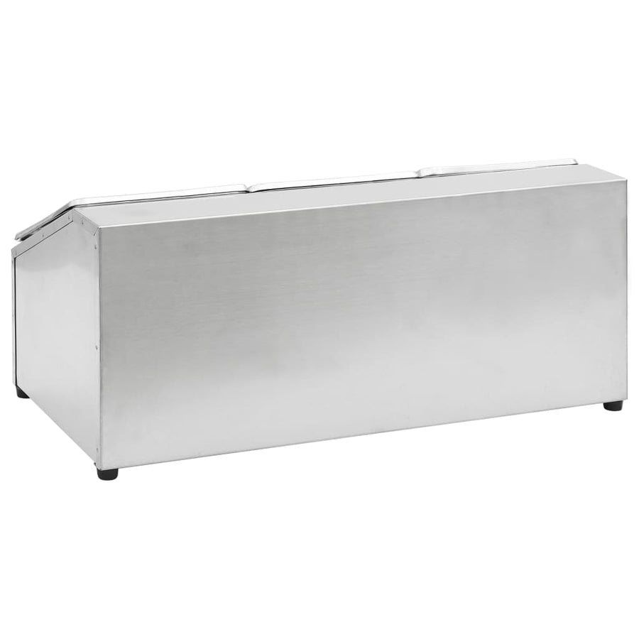 Gastronormbakkenhouder Met 3 Gn 1/6 Bakken Roestvrij Staal 22.5 x 49.7 x 21.5 cm