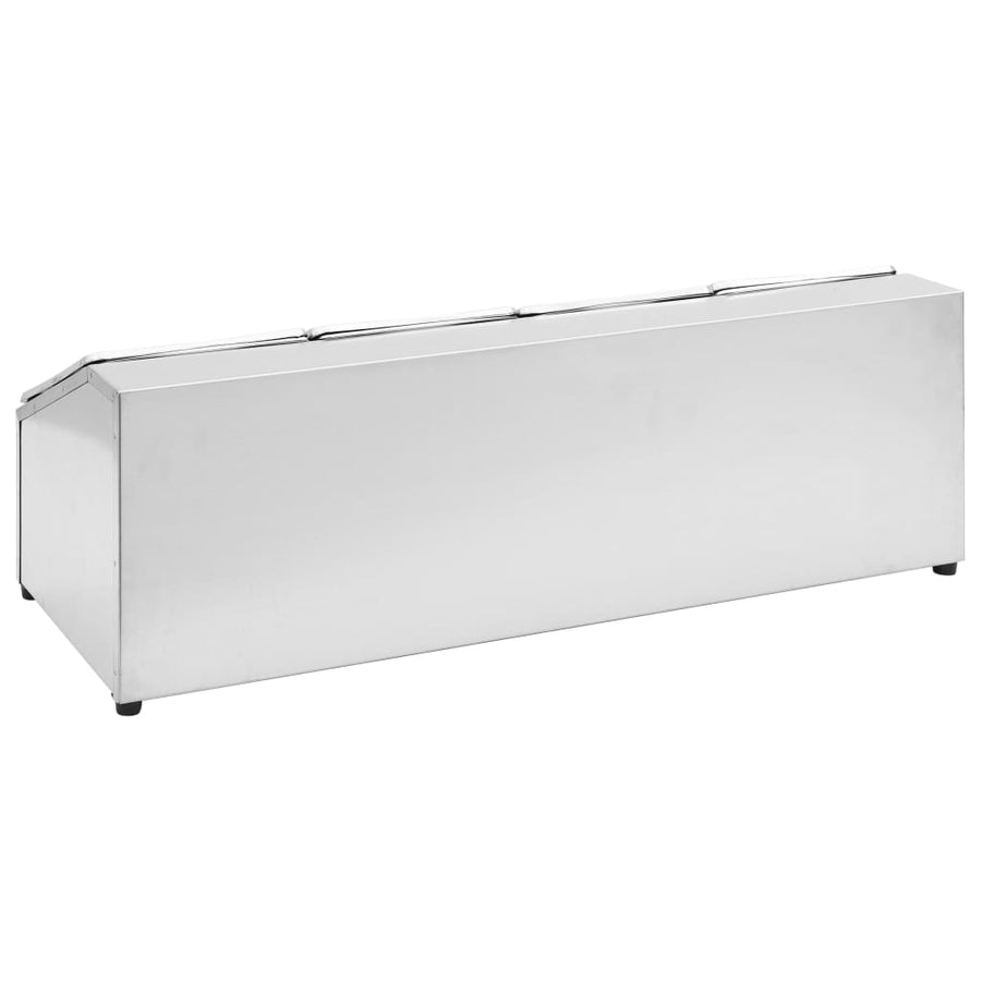 Gastronormbakkenhouder Met 4 Gn 1/6 Bakken Roestvrij Staal 22.5 x 66 x 21.5 cm