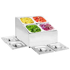 Gastronormbakkenhouder 4x GN 1/6 roestvrij staal
