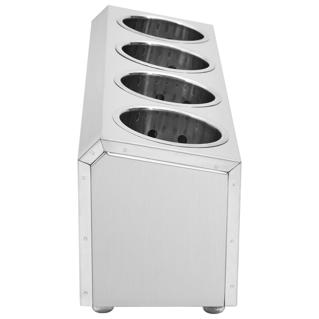 Bestekhouder 4 Vakken Rechthoekig Roestvrij Staal 50.5 x 15 x 18 cm