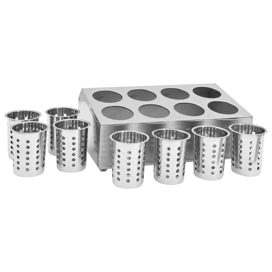 Bestekhouder 8 Vakken Rechthoekig Roestvrij Staal 50.5 x 30.5 x 20 cm