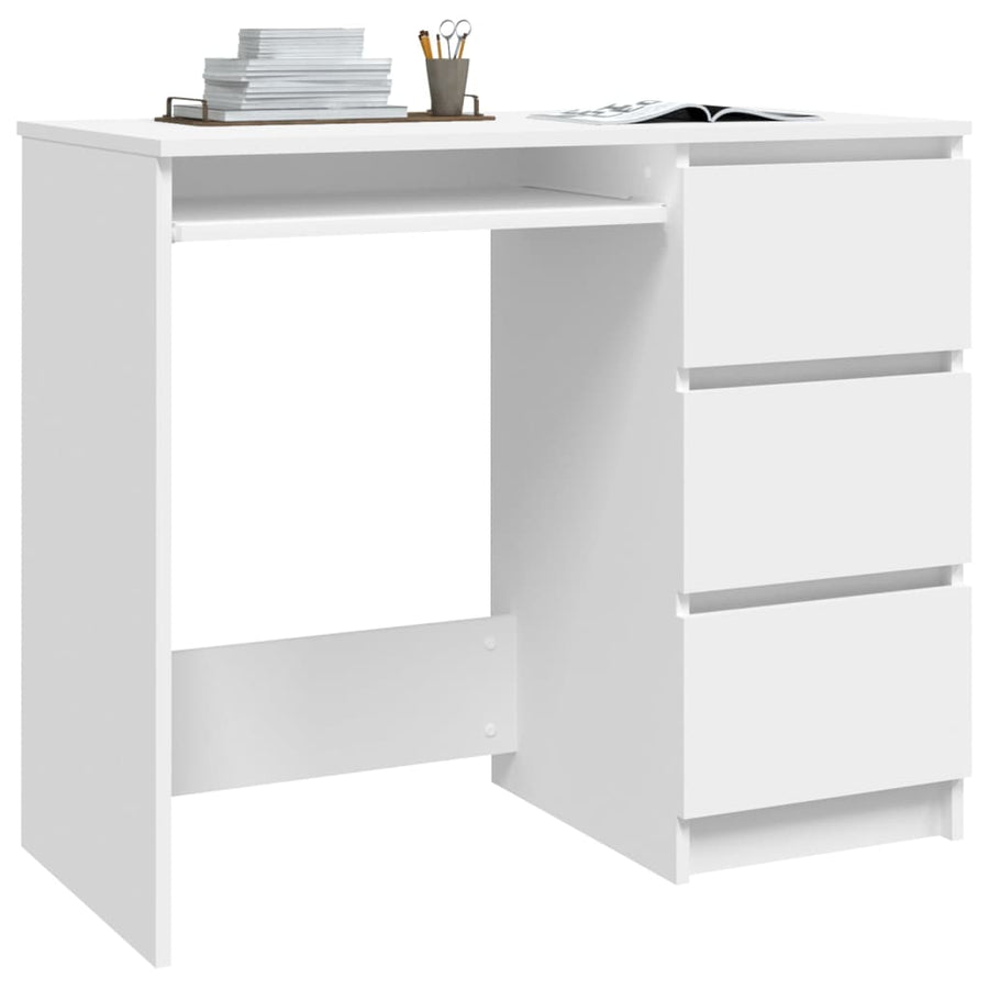 Bureau 90X45X76 Cm Spaanplaat Wit