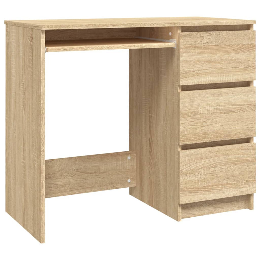 Bureau 90X45X76 Cm Spaanplaat Kleurig Sonoma eiken