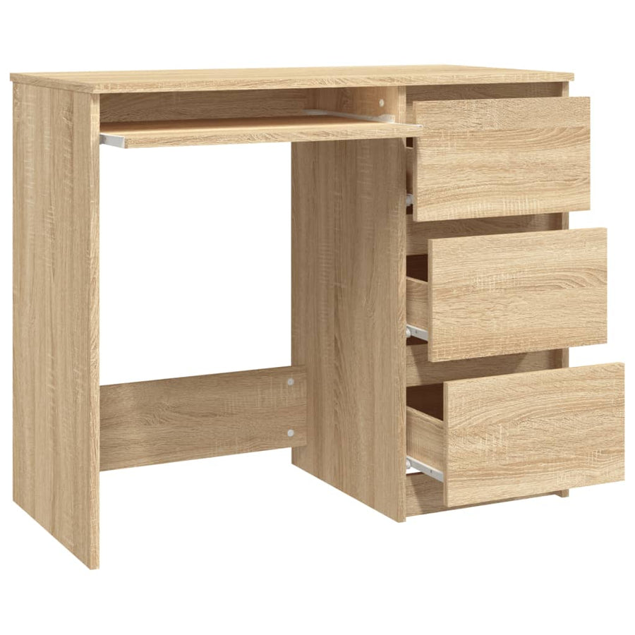 Bureau 90X45X76 Cm Spaanplaat Kleurig Sonoma eiken