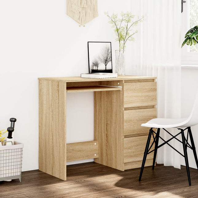 Bureau 90X45X76 Cm Spaanplaat Kleurig Sonoma eiken