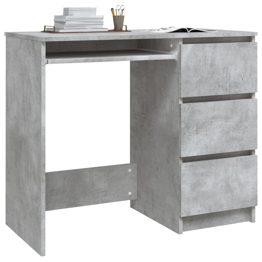 Bureau 90x45x76 cm spaanplaat betongrijs Betongrijs