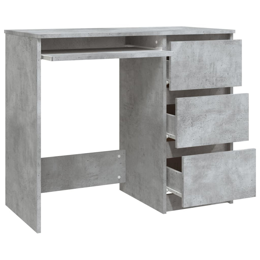 Bureau 90x45x76 cm spaanplaat betongrijs Betongrijs