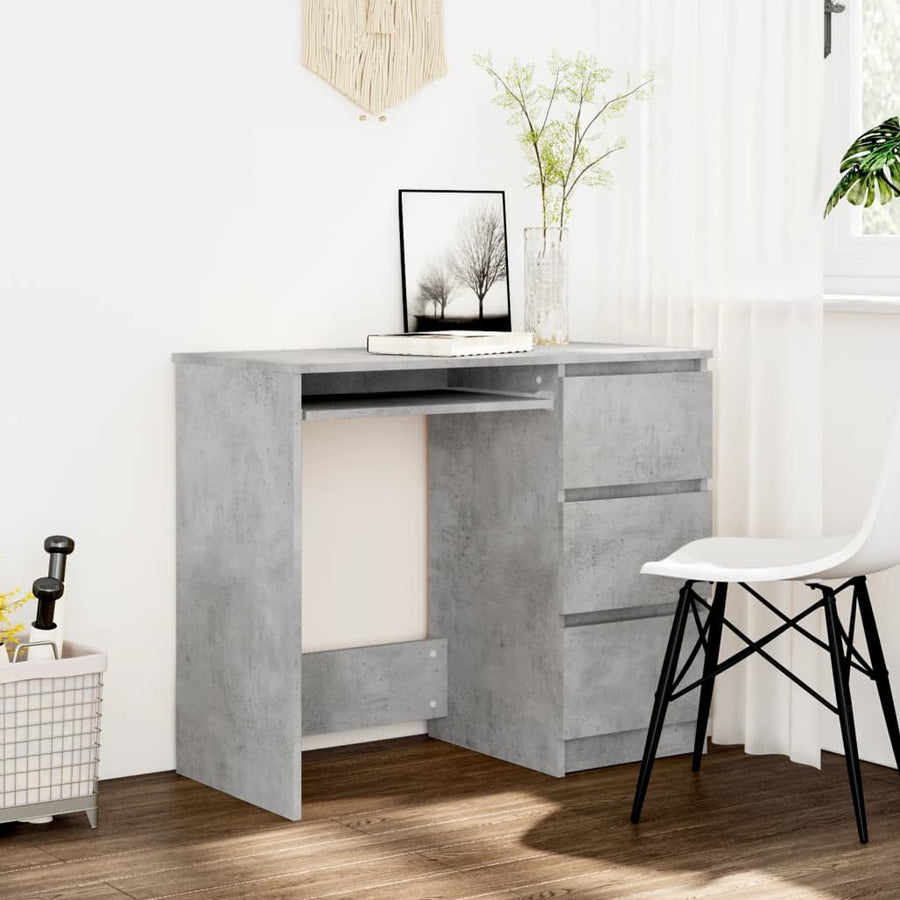 Bureau 90x45x76 cm spaanplaat betongrijs Betongrijs
