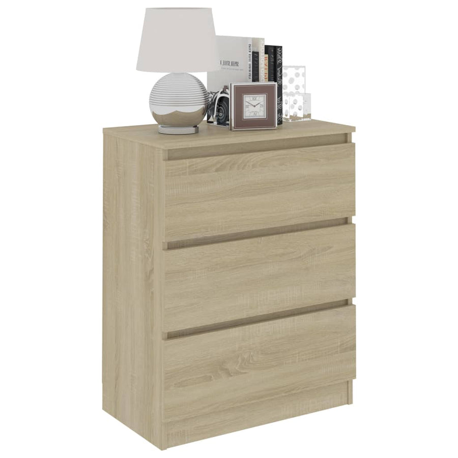 Dressoir 60X35X76 Cm Bewerkt Hout Kleurig Sonoma eiken