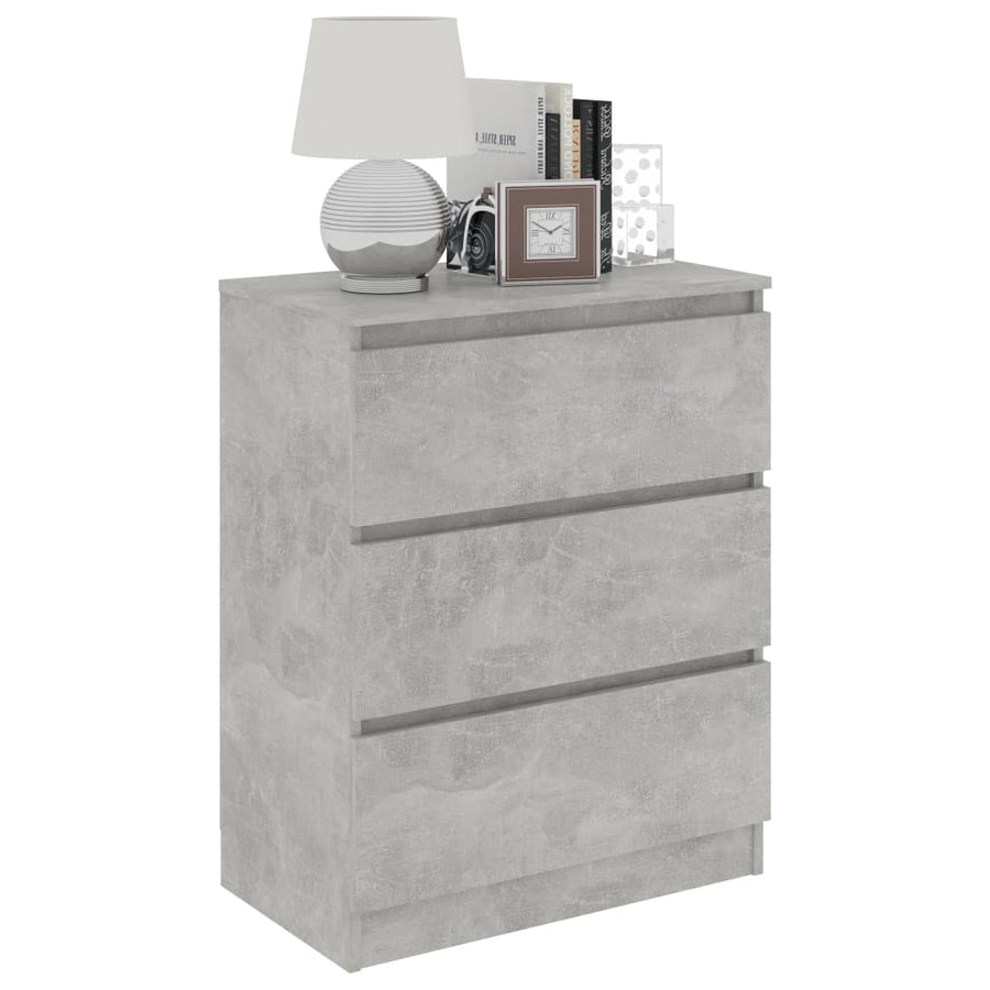 Dressoir 60X35X76 Cm Bewerkt Hout Betongrijs