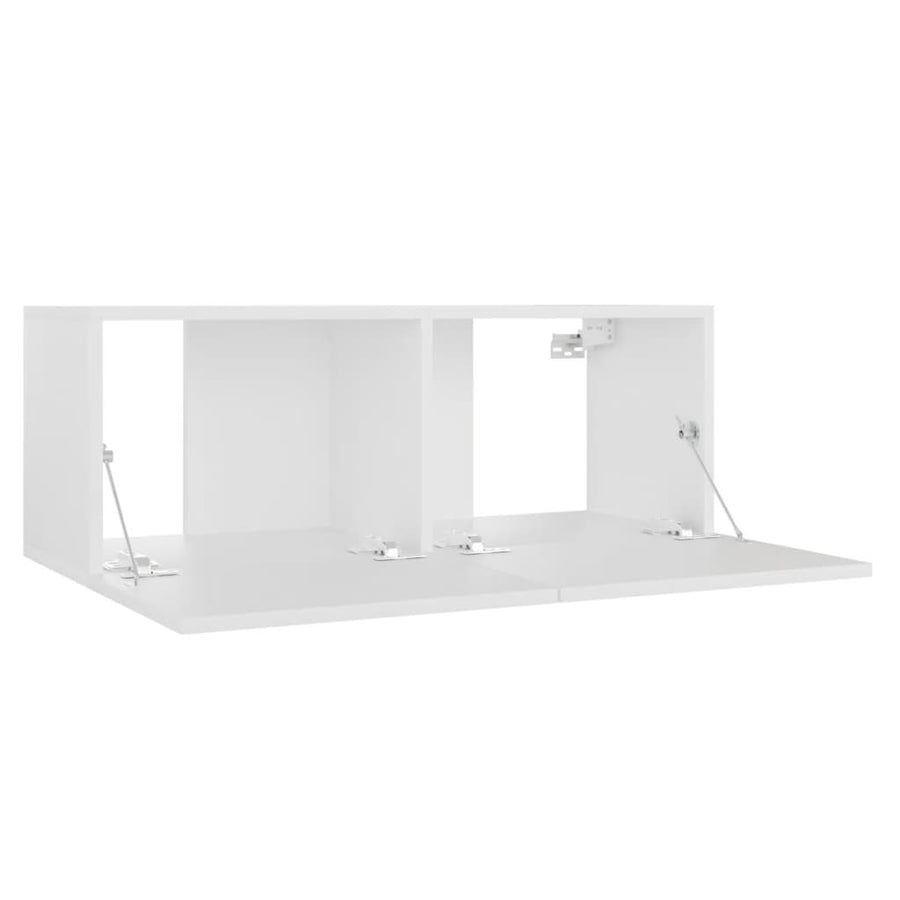 Tv-meubel 80x30x30 cm bewerkt hout wit 80 x 30 x 30 cm Wit